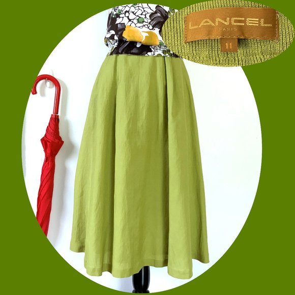 Lancel Dresses & Skirts - Vintage Lancel Paris A-Line  Full Midi Skirt 6